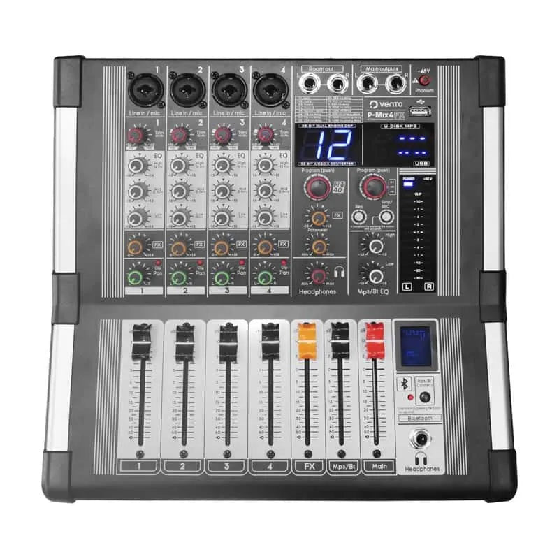 Vento P-MIX4FX – Mixer De Audio Amplificado Portátil Con 4 Canales Y 16 Efectos