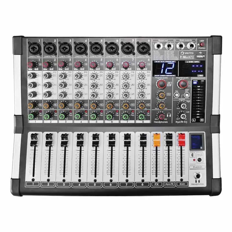 Vento P-MIX8FX – Mixer De Audio Amplificado Compacto Con 8 Canales Y 16 Efectos