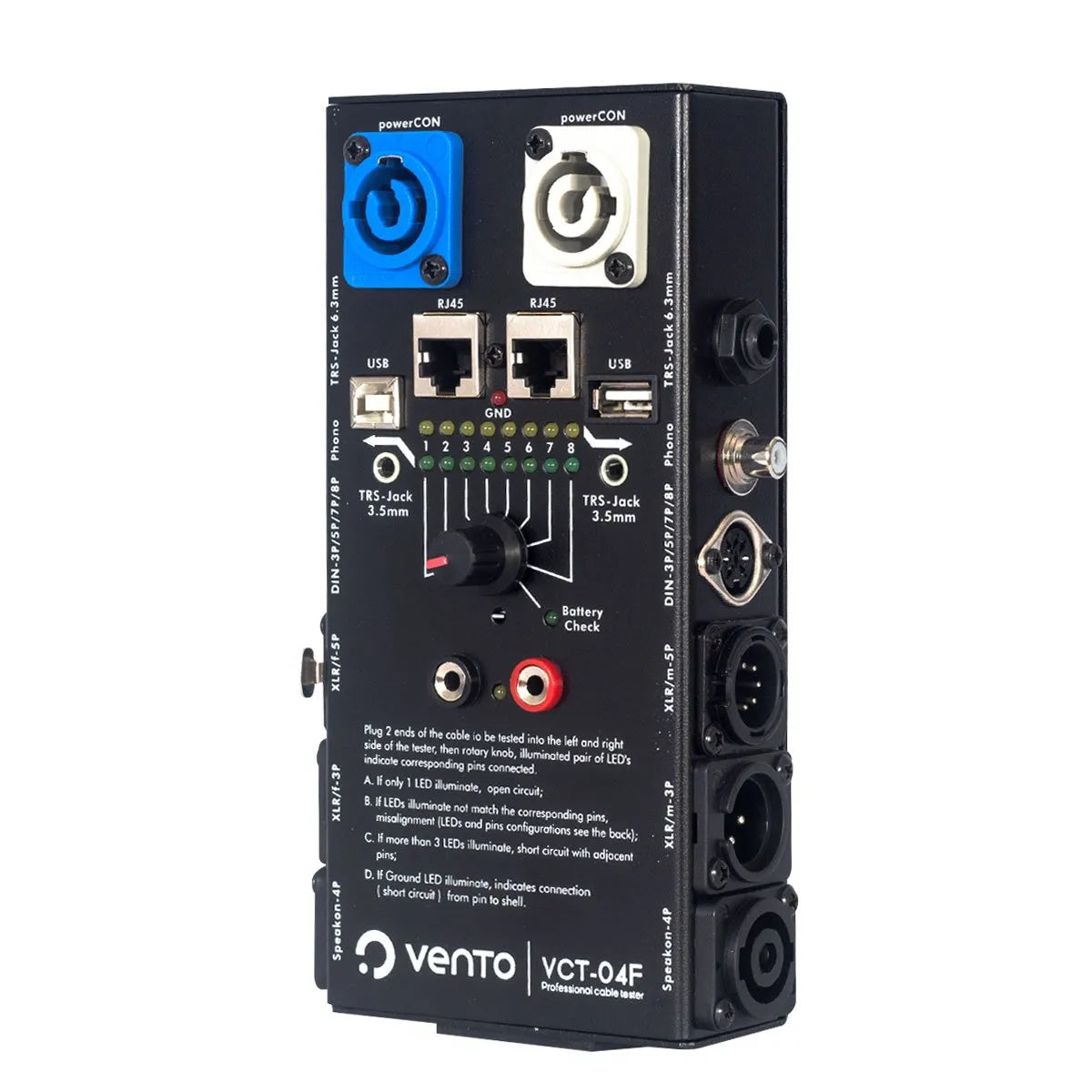 Vento VCT-04F – Probador De Cables Multiconector Con Indicadores LED