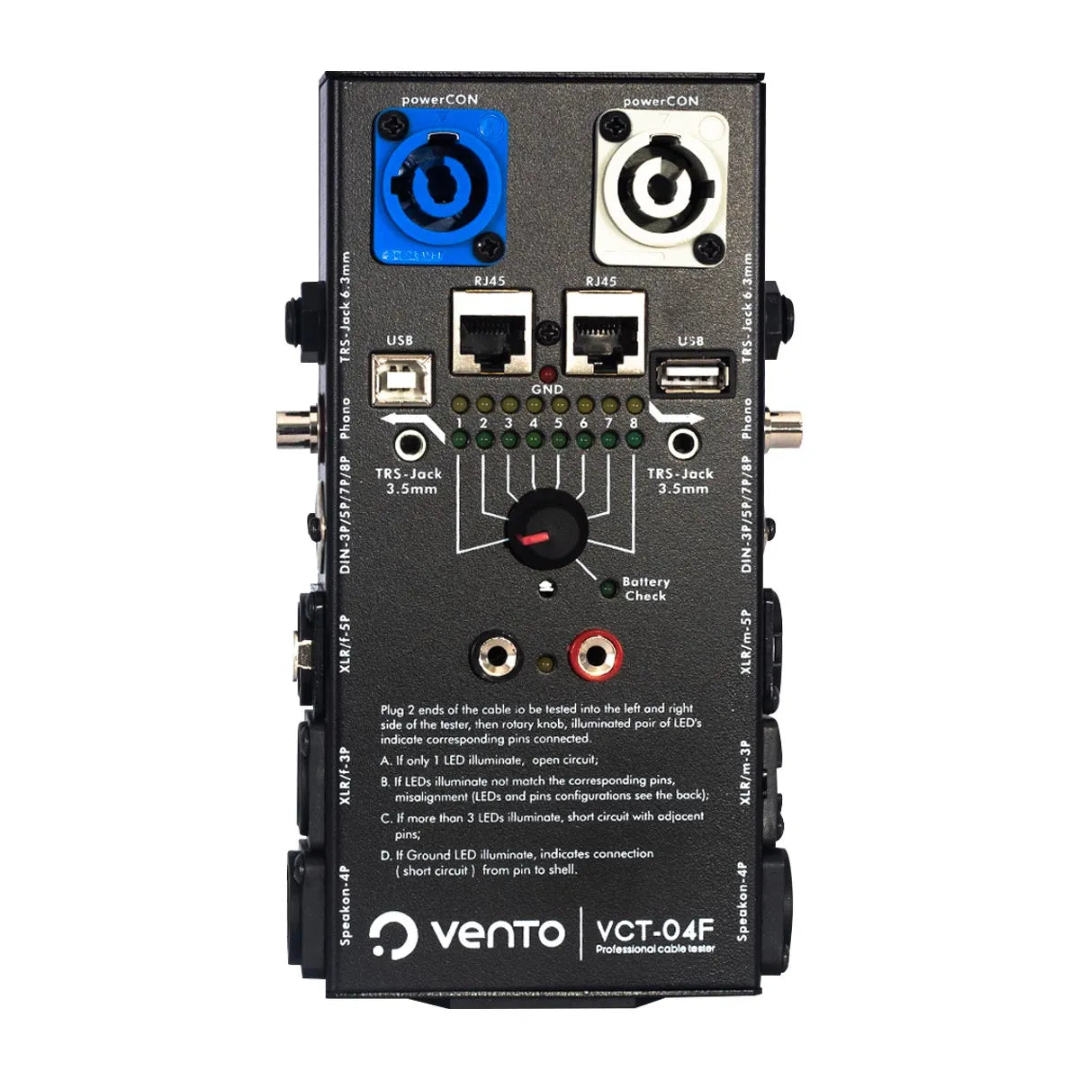 Vento VCT-04F – Probador De Cables Multiconector Con Indicadores LED