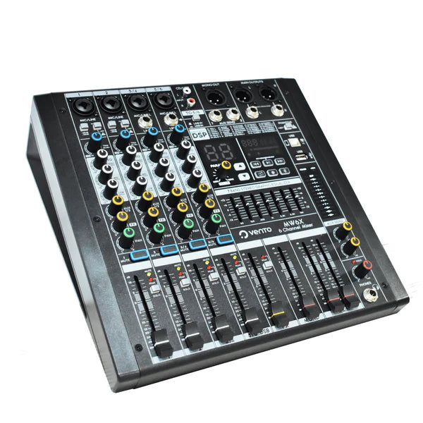 Mezclador de audio Pasivo 6 Canales con Interface y Efectos Vento MW6X