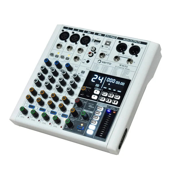 Mezclador de audio Pasivo 6 Canales con Interface y Efectos Vento WMX6