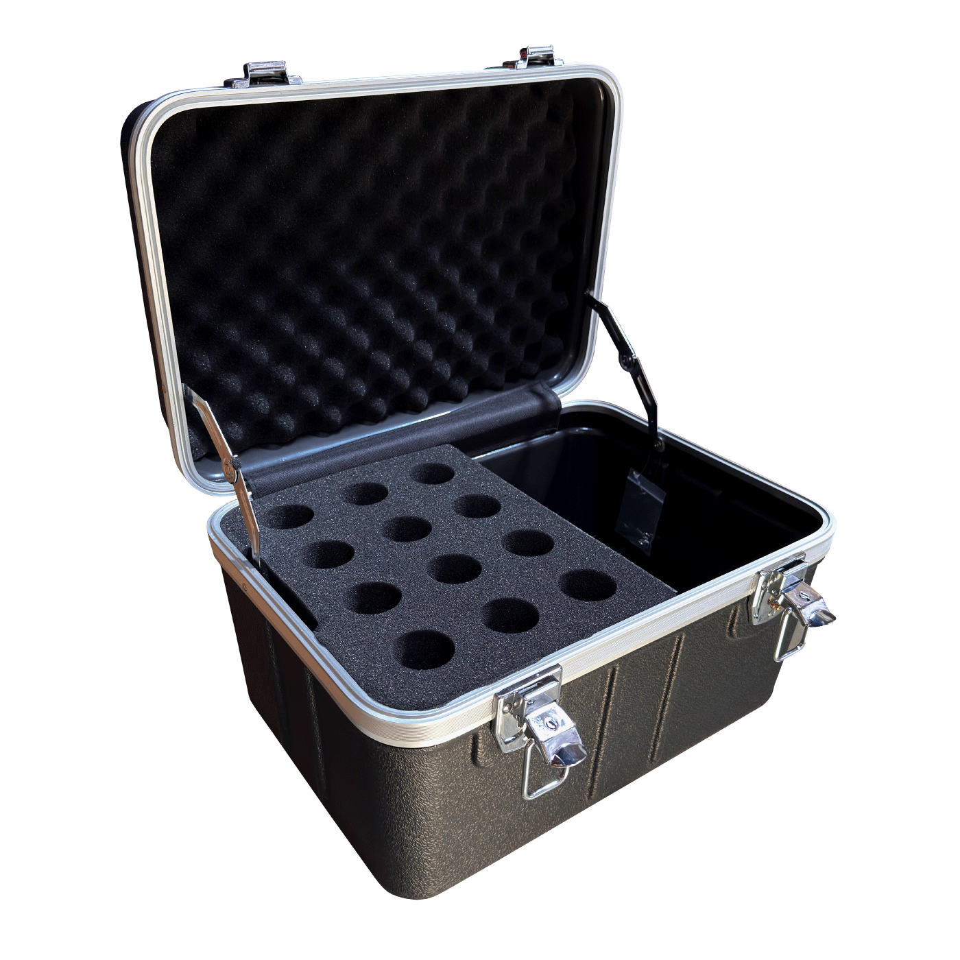 Microphone Rack Case Vento 12 Micrófonos en ABS V-MIC12